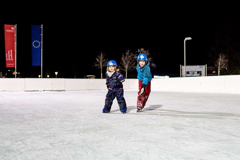 Children ice skating