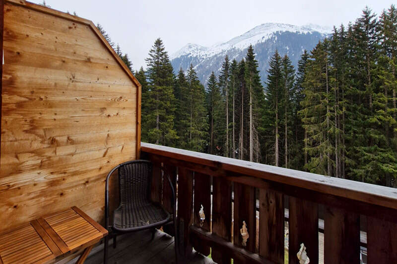 Aussicht vom Balkon im Zimmer Sattelkopf