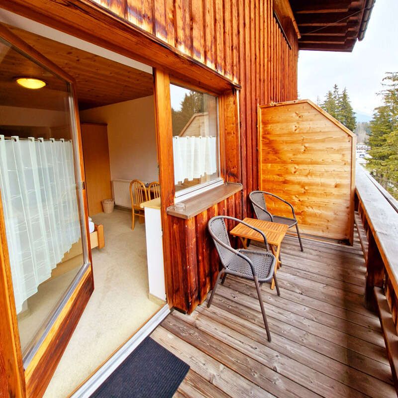 Balcony with view in double room Sattelkopf