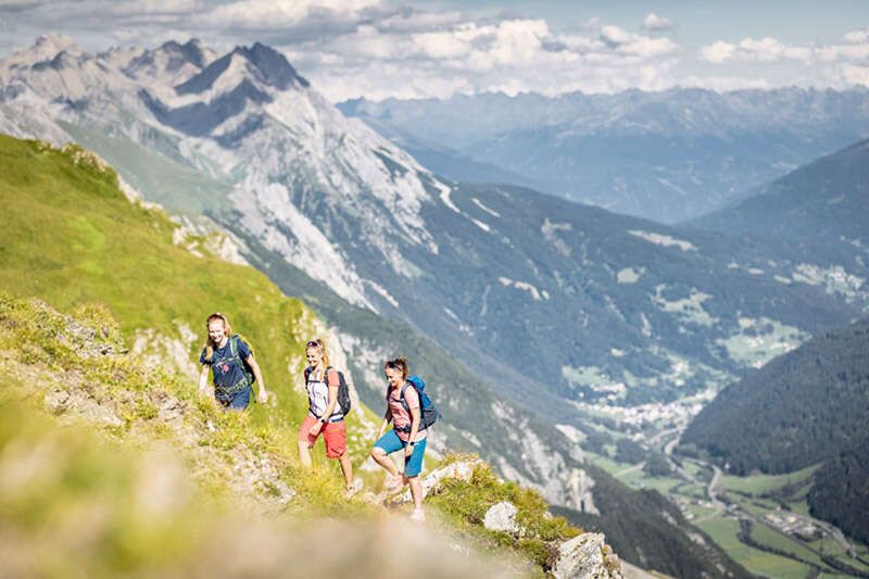 Hiking with friends in St. Anton am Arlberg